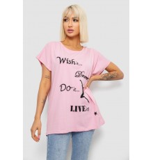 Футболка жіноча з принтом, колір рожевий, 244R3004