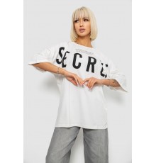 Футболка жіноча з принтом, колір молочний, 244R3008-1