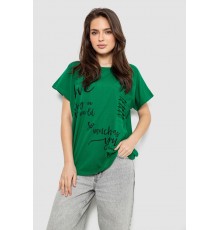 Футболка жіноча з принтом, колір зелений, 244R3011