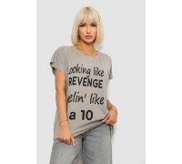 Футболка жіноча з принтом, колір сірий, 244R3013-5