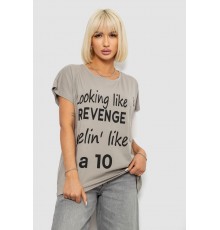 Футболка жіноча з принтом, колір сірий, 244R3013-5