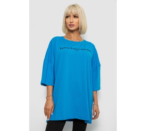 Футболка жіноча з принтом, колір блакитний, 244R3014