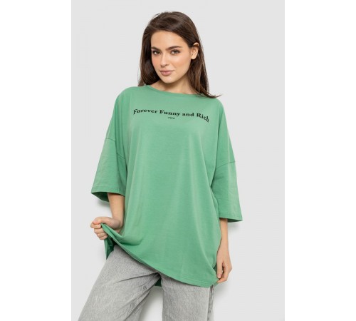 Футболка жіноча з принтом, колір оливковий, 244R3014