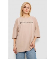 Футболка жіноча з принтом, колір бежевий, 244R3015