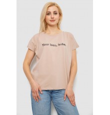Футболка жіноча з принтом, колір бежевий, 244R3016