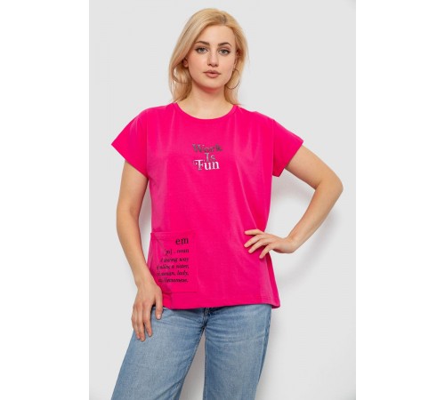 Футболка жіноча з принтом, колір рожевий, 244R3017