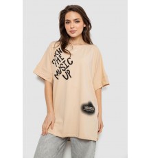 Футболка жіноча з принтом, колір бежевий, 244R4002-2