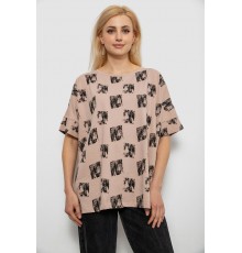 Футболка жіноча з принтом, колір бежевий, 244R4015
