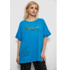 Футболка жіноча з принтом, колір бірюзовий, 244R4020