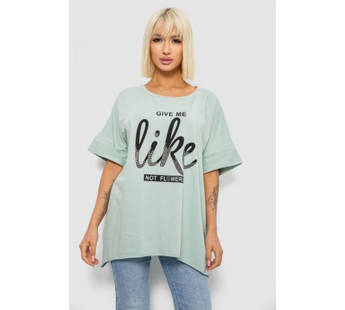 Футболка жіноча з принтом, колір оливковий, 244R4023