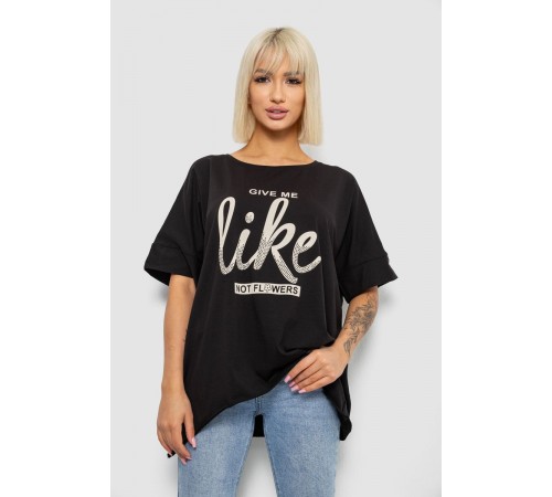 Футболка женская с принтом, цвет черный, 244R4023