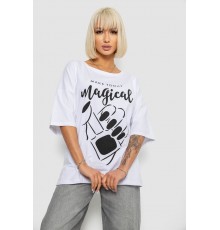Футболка жіноча з принтом, колір білий, 244R6005