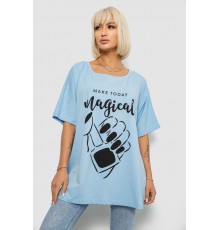 Футболка жіноча з принтом, колір блакитний, 244R6005-1