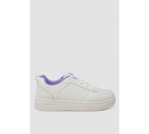 Кеди жіночі з перфорацією, колір біло-бузковий, 248RAJ120