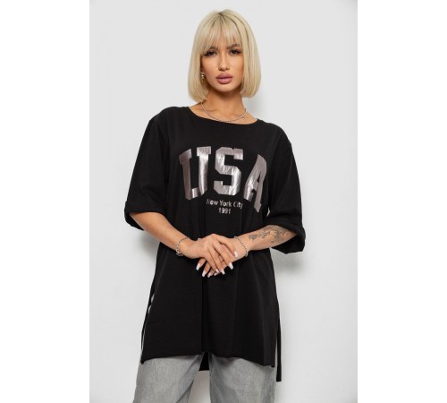 Футболка женская с принтом, цвет черный, 244R2022-5