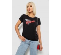 Футболка женская с принтом, цвет черный, 244R2234