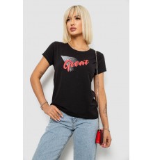 Футболка жіноча з принтом, колір чорний, 244R2234