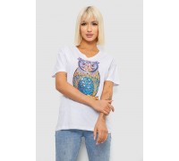 Футболка жіноча з принтом, колір білий, 244R2804