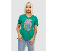 Футболка женская с принтом, цвет зеленый, 244R2804