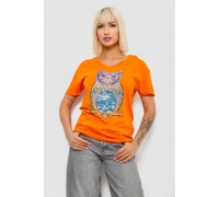 Футболка женская с принтом, цвет оранжевый, 244R2804
