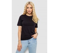 Футболка жіноча однотонна, колір чорний, 241R1800