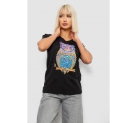 Футболка жіноча з принтом, колір чорний, 244R2804