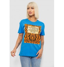 Футболка жіноча з принтом, колір блакитний, 244R2805