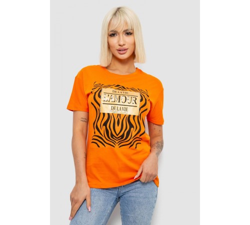 Футболка жіноча з принтом, колір помаранчевий, 244R2805
