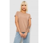 Футболка жіноча однотонна, колір бежевий, 244R2806