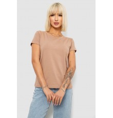 Футболка жіноча однотонна, колір бежевий, 244R2806