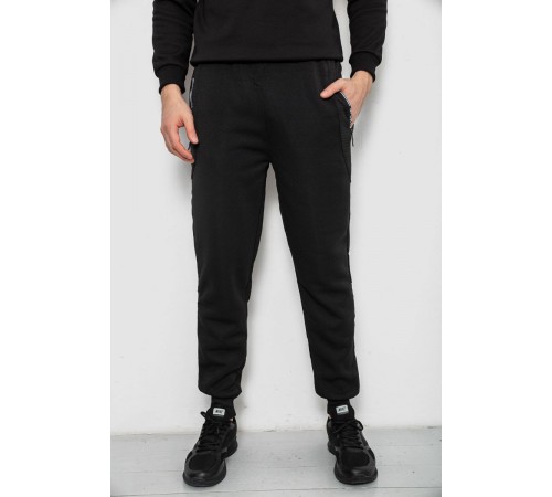 Спортивні штани чоловічі на флісі, колір чорний, 244R6120