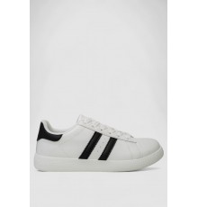 Кросівки жіночі шкіра, колір біло-чорний, 248RL2420-5