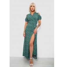 Сукня жіноча на запах з принтом софт, колір зелений, 257R358-2