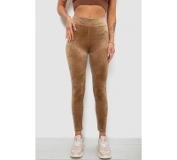 Лосини жіночі велюрові однотонні, колір мокко, 214R263