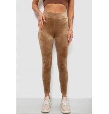 Лосини жіночі велюрові однотонні, колір мокко, 214R263