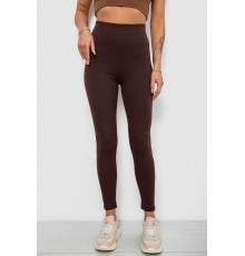 Лосини жіночі однотонні в рубчик, колір шоколадний, 214R0009