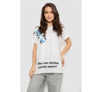 Футболка женская с принтом, цвет молочный, 244R3001