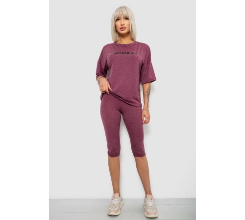 Костюм домашній жіночий з принтом, колір сливовий, 257R738-1