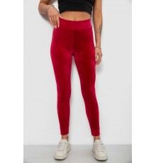 Лосини жіночі велюрові однотонні, колір бордовий, 214R263