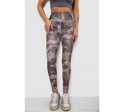 Лосини жіночі з принтом, колір коричневий, 214R090