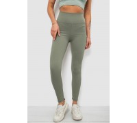 Лосини жіночі однотонні в рубчик, колір оливковий, 214R0009