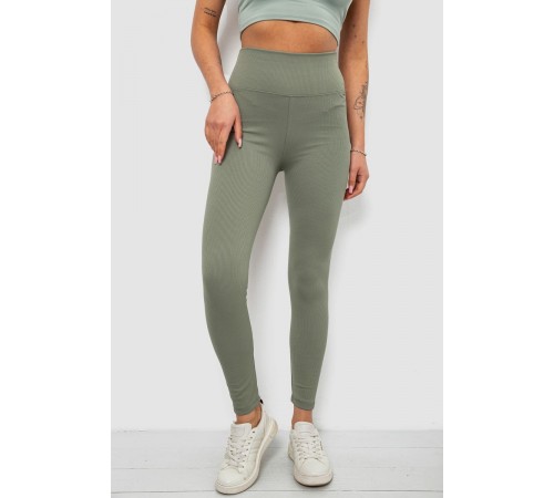 Лосини жіночі однотонні в рубчик, колір оливковий, 214R0009