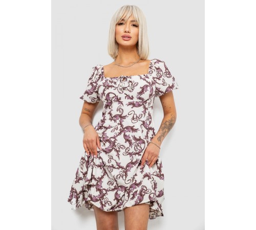 Сукня жіноча з принтом софт, колір молочний, 257R811-3