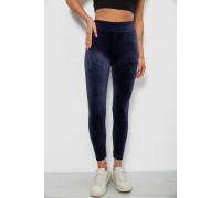 Лосини жіночі велюрові однотонні, колір синій, 214R263