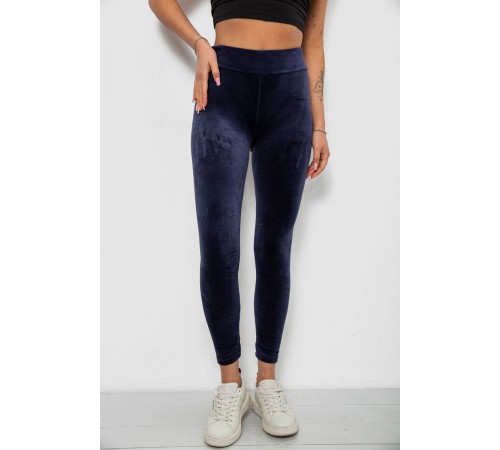 Лосини жіночі велюрові однотонні, колір синій, 214R263
