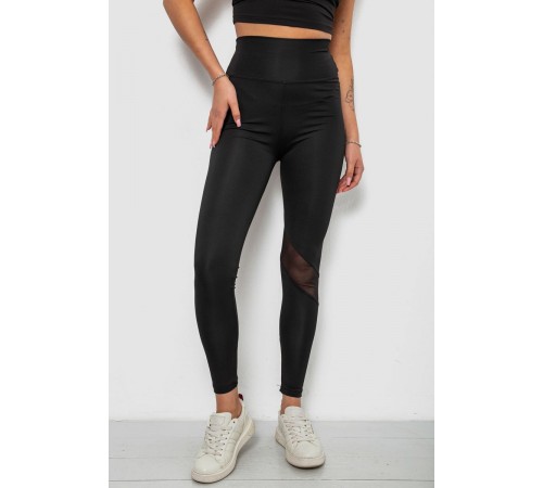 Лосини жіночі однотонні, колір чорний, 214R001