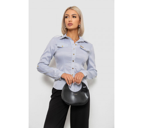Рубашка классическая в полоску, цвет серый, 230R646