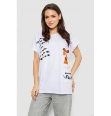 Футболка жіноча з принтом, колір білий, 244R3002