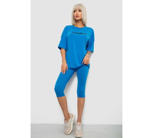 Костюм домашній жіночий з принтом, колір блакитний, 257R738