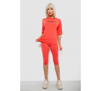 Костюм домашній жіночий з принтом, колір кораловий, 257R738